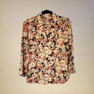 Jaipur, M | Vintage Floral Flowy Princess Stitch Long Sleeve Blouse